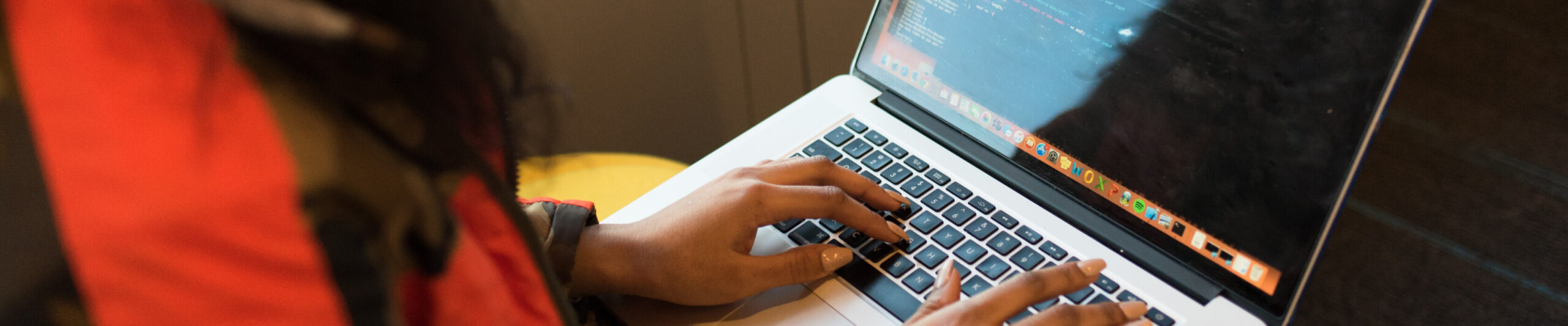 A person working on a laptop