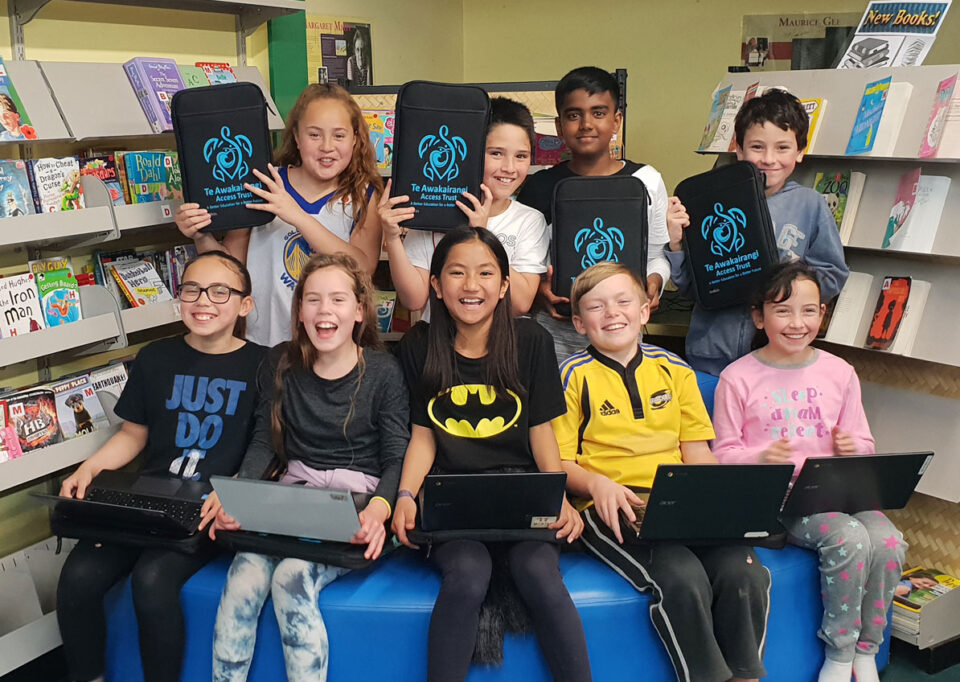 Students from Rātā Street School. The school was part of the Ministry’s Equitable Digital Access for Students programme.